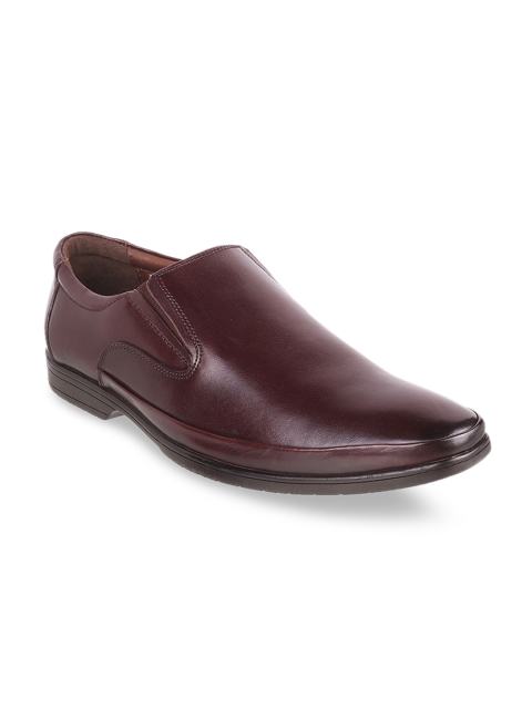

Mochi Men Maroon Textured Leather Formal Loafers