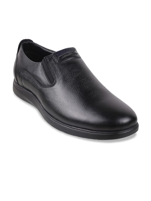 

Mochi Men Black Solid Leather Formal Loafers