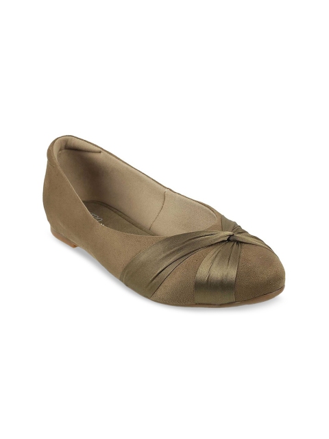 

Metro Women Olive Green Textured Ballerinas Flats