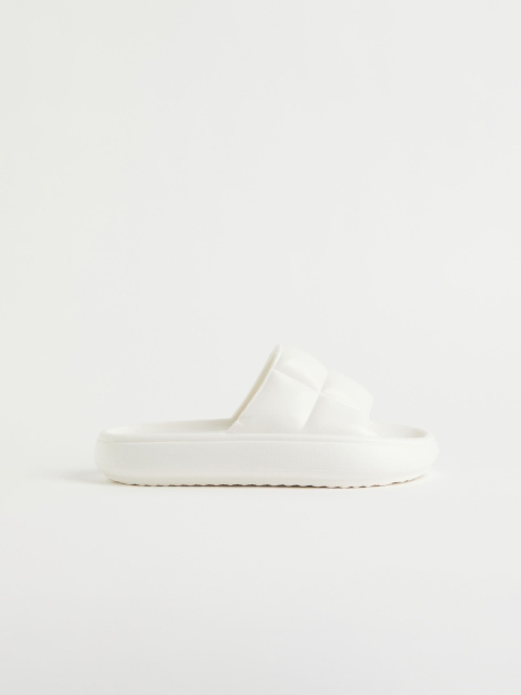 

H&M Women White Quilted Pool Shoes