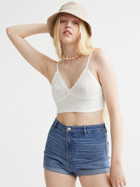 

H&M Women Blue Shorts High Waist