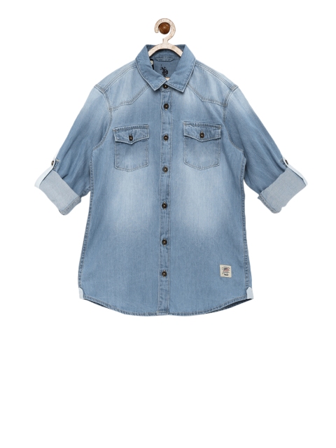 

U.S. Polo Assn. Kids Boys Blue Washed Denim Casual Shirt