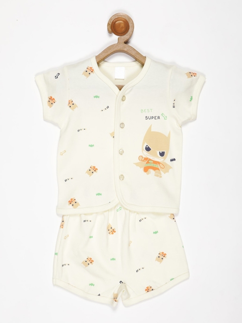 

V2 Value & Variety Boys Yellow & Brown Printed Shirt with Shorts