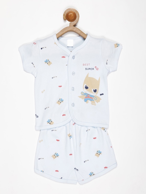 

V2 Value & Variety Boys Light Blue Printed Shirt with Shorts