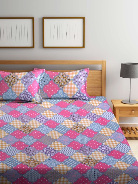 

BOMBAY DYEING Unisex Pink Bedsheets