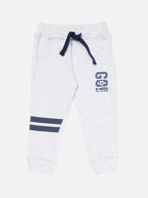 

R&B Boys Grey Solid Cotton Joggers