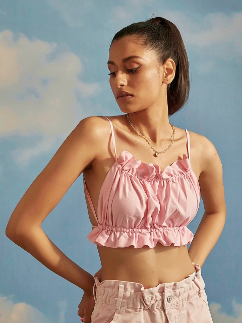 

THE CLOTHING FACTORY Pink Print Tube Top