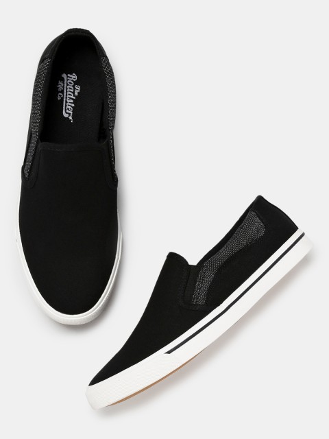 

Roadster Men Black Slip-On Sneakers