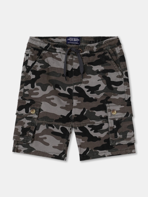 

R&B Boys Grey Camouflage Printed Shorts