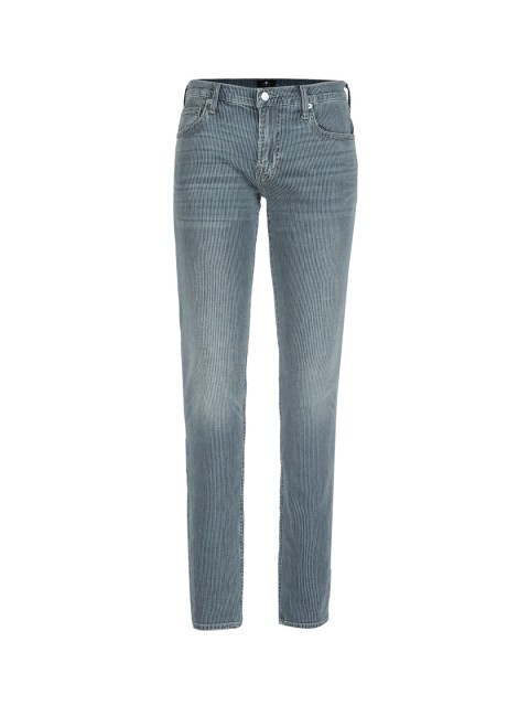 

7 For All Mankind Men Blue Skinny Fit Low Distress Light Fade Jeans
