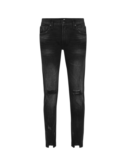 

7 For All Mankind Men Navy Blue Mildly Distressed Jeans