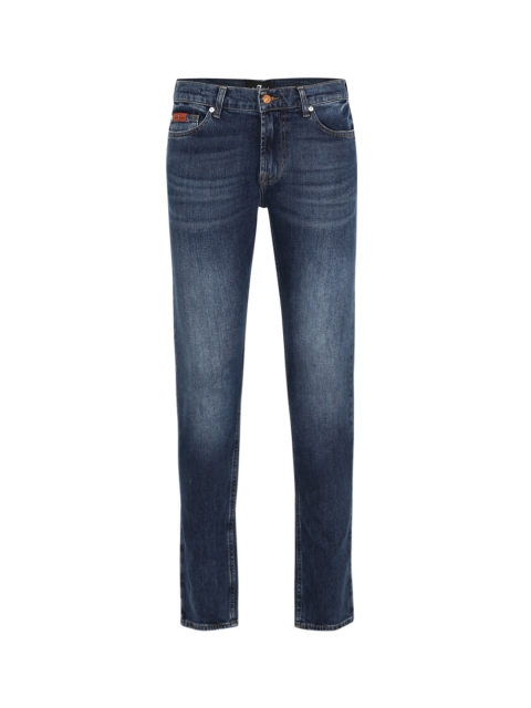 

7 For All Mankind Men Navy Blue Heavy Fade Jeans