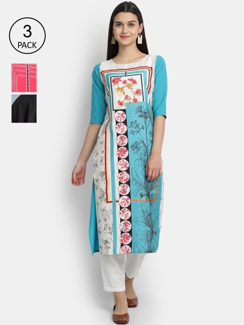 

KALINI Women Multicoloured Colourblocked Crepe Kurta, Multi