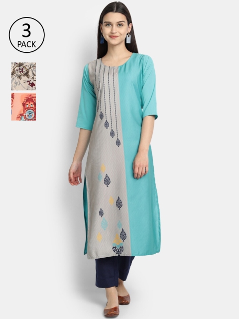 

KALINI Women Multicoloured Floral Printed Crepe Kurta, Multi