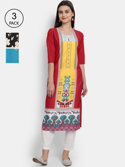 

KALINI Women Multicoloured Floral Printed Crepe Kurta, Multi