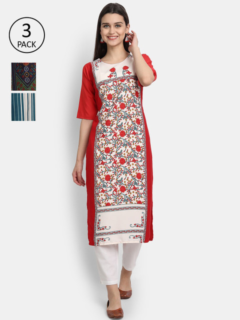 

KALINI Women Multicoloured Striped Crepe Kurta, Multi