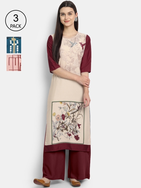 

KALINI Women Multicoloured Striped Crepe Kurta, Multi