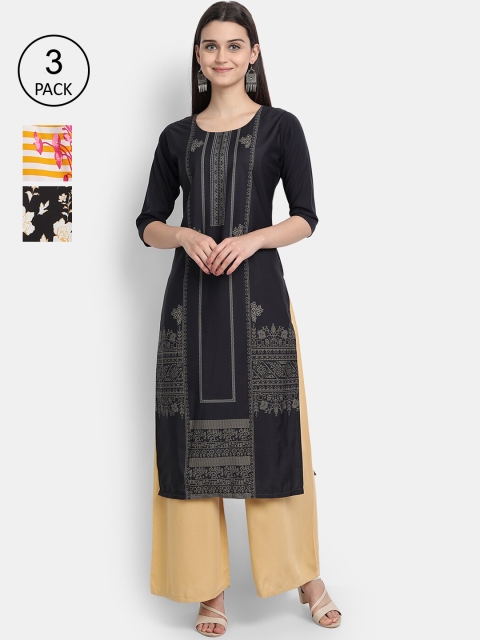 

KALINI Women Multicoloured Floral Printed Crepe Kurta, Multi