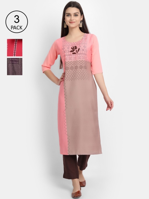

KALINI Women Multicoloured Thread Work Crepe Kurta, Multi