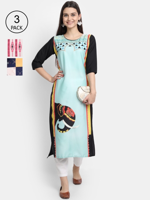 

KALINI Women Multicoloured Printed Crepe Kurta, Multi