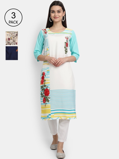 

KALINI Women Multicoloured Floral Printed Crepe Kurta, Multi