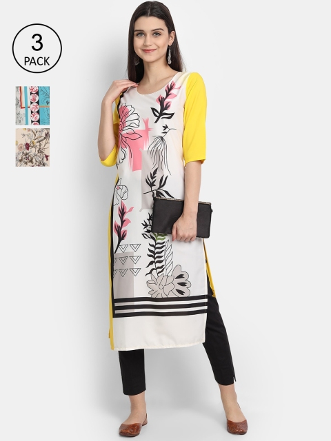 

KALINI Women Multicoloured Floral Printed Crepe Kurta, Multi