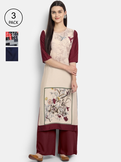 

KALINI Women Multicoloured Floral Printed Crepe Kurta, Multi
