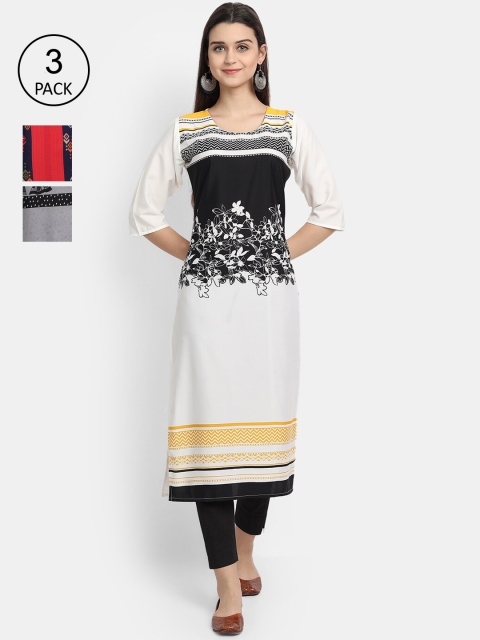 

KALINI Women Multicoloured Floral Embroidered Thread Work Crepe Kurta, Multi