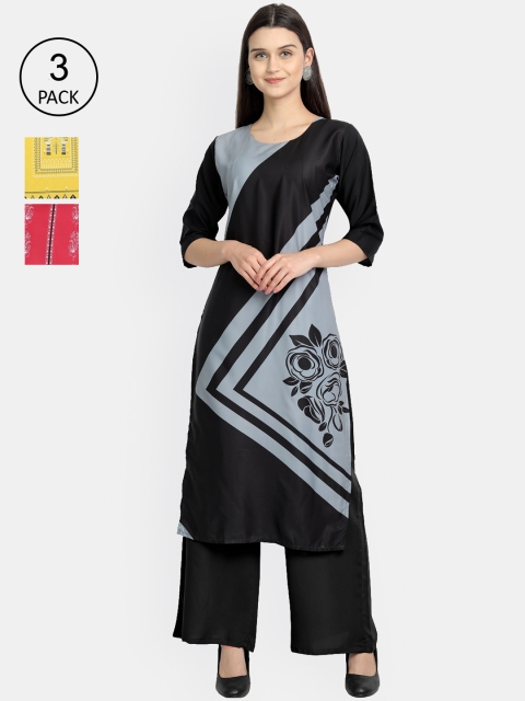 

KALINI Women Multicoloured & rich black Ethnic Motifs Crepe Kurta, Multi