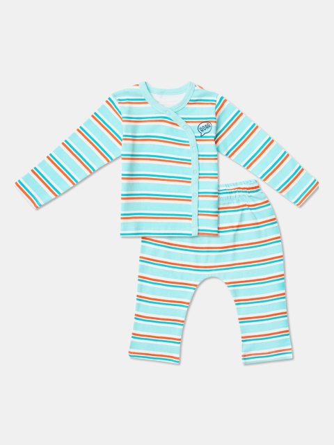 

R&B Boys Sea Green & Orange Striped Shirt with Trousers