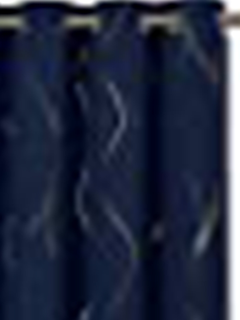 

URBAN SPACE Blue Black Out Long Door Curtain