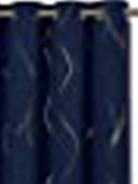 

URBAN SPACE Blue & White Black Out Window Curtain