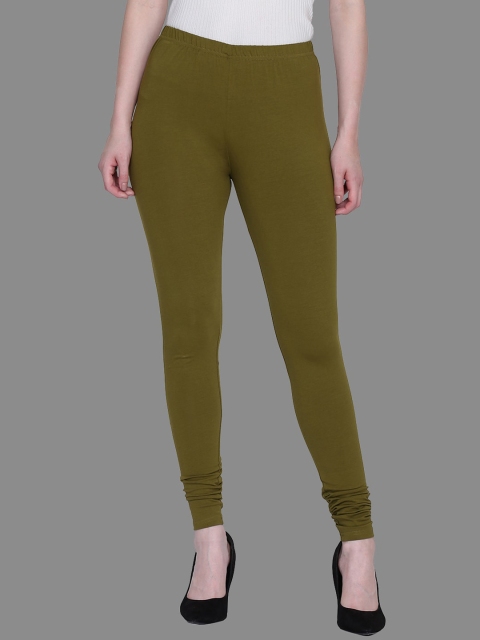 

SPIFFY Women Olive Green Solid Churidar Legging