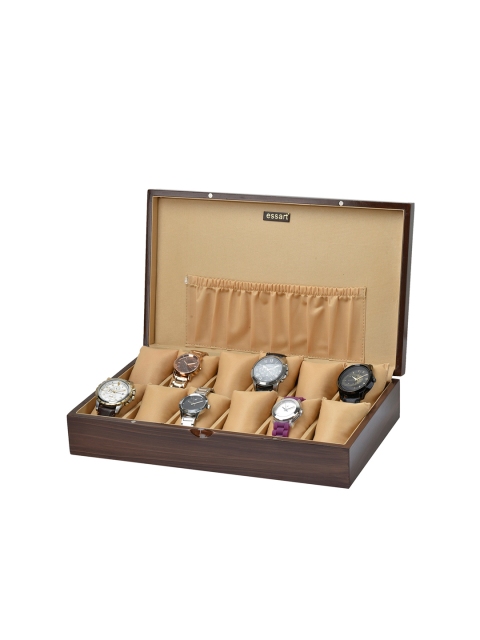 

essart Brown Solid Faux Leather Watch Organiser