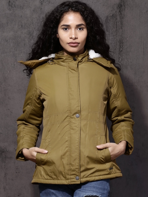 

Roadster Women Brown Solid Puffer Jacket