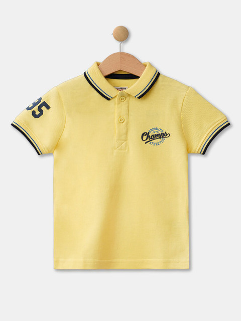 

R&B Boys Yellow Polo Collar Applique T-shirt