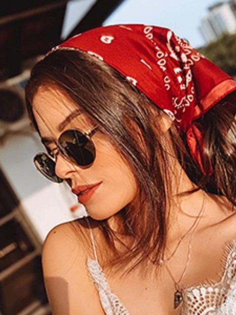

Aadishwar Creations Red & White Printed Scarf Headband