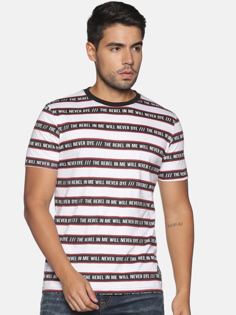 

OHA BOY Men White & magnolia Printed T-shirt