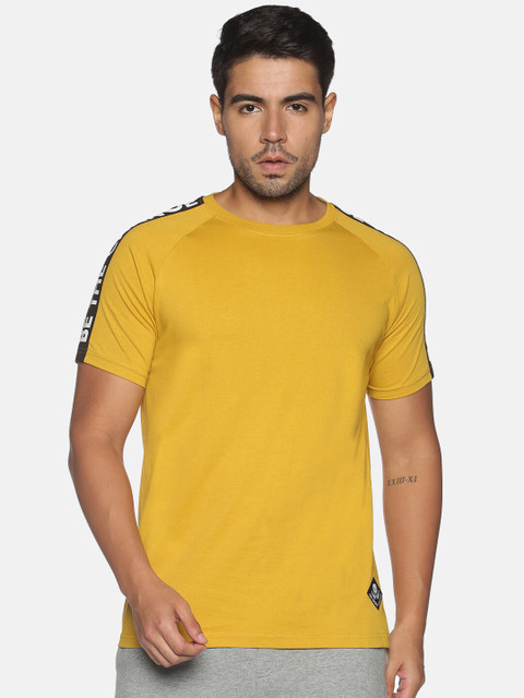 

OHA BOY Men Purple & acacia Raw Edge T-shirt