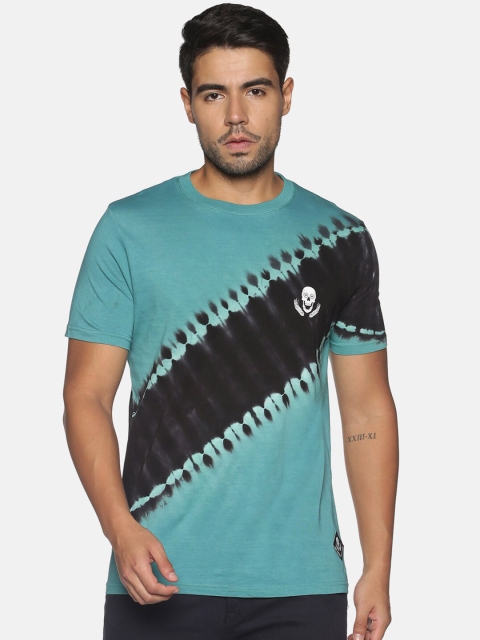 

OHA BOY Men Blue & aqua sky Printed Applique T-shirt