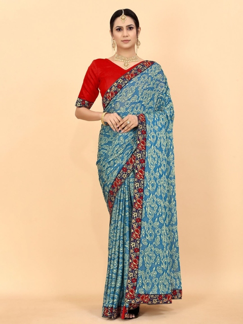 

Fashion Basket Blue Floral Saree