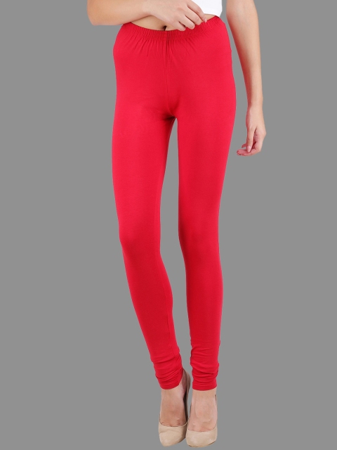 

SPIFFY Women Red Solid Churidar Leggings