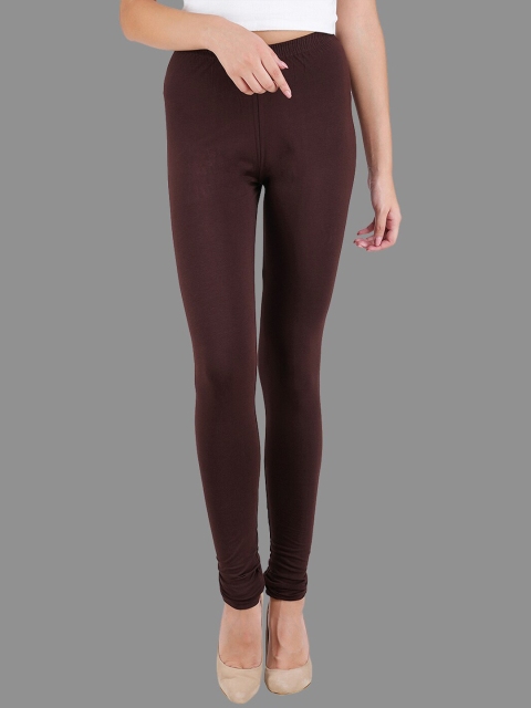 

SPIFFY Women Plus Size Brown Solid Churidar Leggings