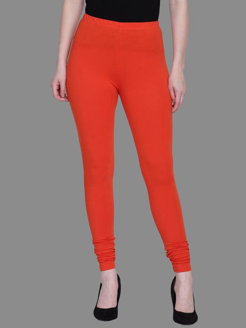 

SPIFFY Women Red Solid Churidar-Length Leggings