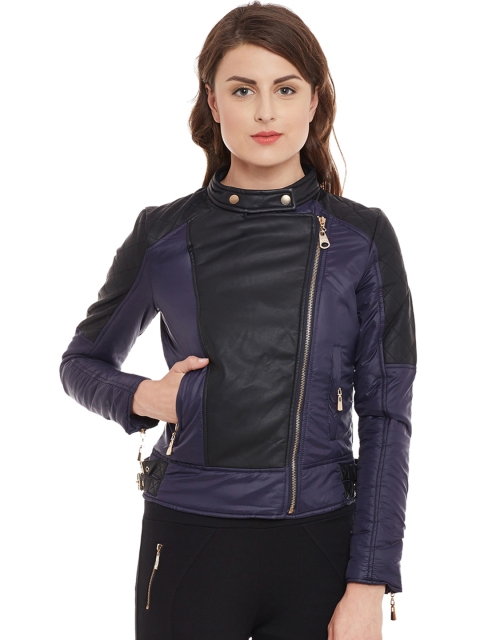 

Kazo Women Black Colourblocked Insulator Biker Jacket