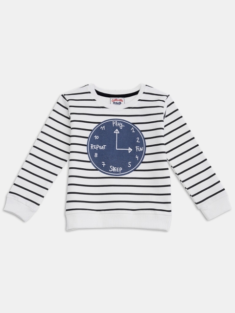 

R&B Boys White Striped Sweatshirt