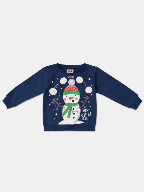 

R&B Boys Blue Printed Sweatshirt