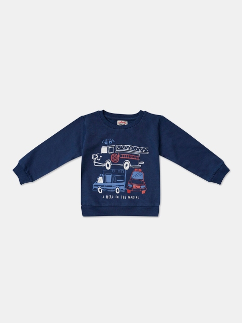 

R&B Boys Blue Printed Sweatshirt