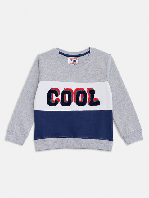

R&B Boys Grey Printed Sweatshirt