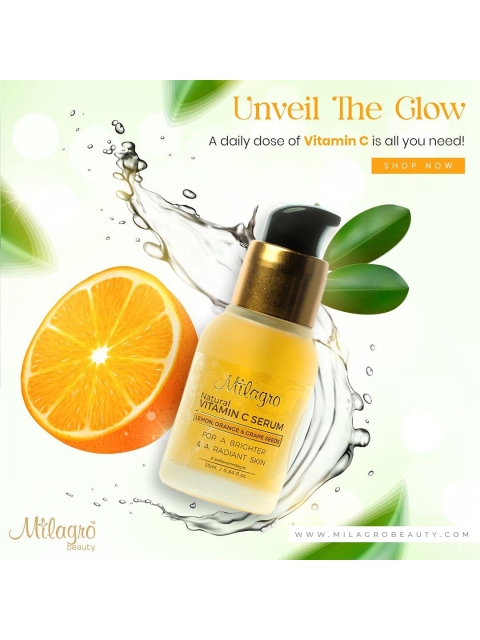 

Milagro beauty Vitamin C Serum 25 ML, Gold